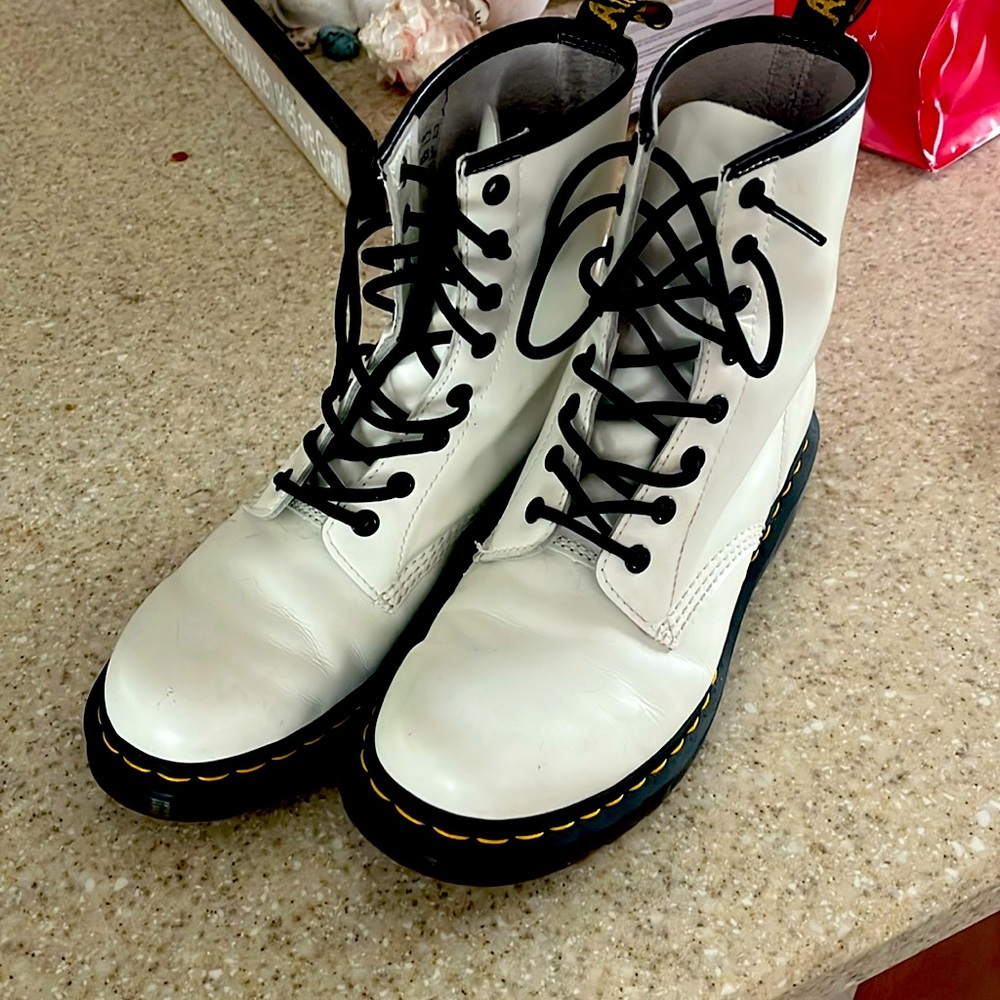 White doc martens only used once.